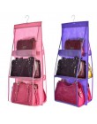 6 bolsos colgantes de bolsillo organizador para armario bolsa de almacenamiento transparente puerta de la pared bolsa de zapatos