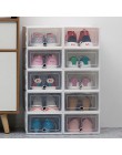 6 Paquete de caja de zapatos transparente a prueba de polvo caja de almacenamiento se puede superponer combinación zapato gabine