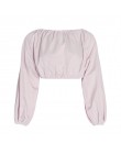 TWOTWINSTYLE espalda descubierta camisa corta femenina Slash cuello linterna manga gran tamaño Crop Top blusa 2019 verano moda r