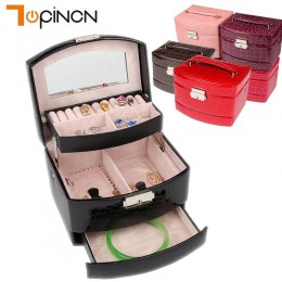 3 capas cajas de joyería y embalaje de cuero organizador de maquillaje caja de almacenamiento contenedor caja de regalo caja de 