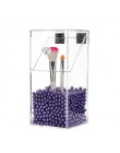 Caja de almacenamiento de cepillo de maquillaje transparente de acrílico con funda de plástico organizador de maquillaje sostene
