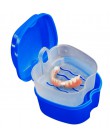 Dentadura de baño caja de Limpieza de dientes caja de almacenamiento de dientes postizos dentales con contenedor de red colgante