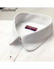 Dioufond mujeres blanco de manga larga Oxford Camisas Casual ropa escolar Blusa de algodón señoras Oficina Tops estudiante Blusa