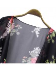 Talla grande 4XL 5XL mujeres de gasa Kimono Cardigan estampado Floral asimétrico Boho suelto Casual ropa de playa cubierta de Bl