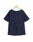 Camisetas de verano de talla grande de Celmia 2019 Blusas de lino Vintage de mujer botones camisas de manga corta de retazos Cas