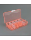 10 compartimentos de rejilla de plástico transparente organizador joya cuenta caja cubierta contenedor caja de almacenamiento pa