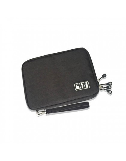 Doble capa de viaje bolsa de almacenamiento de cable USB Gadget organizador electrónico Digital Kit bolsa Ipad auricular cargado
