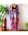 2019 bohemio impreso verano playa Wrap Vestido Mujer ropa de playa algodón túnica estilo chino Sexy frente abierto Kimono vestid