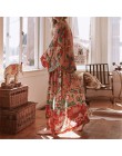 2019 bohemio impreso verano playa Wrap Vestido Mujer ropa de playa algodón túnica estilo chino Sexy frente abierto Kimono vestid
