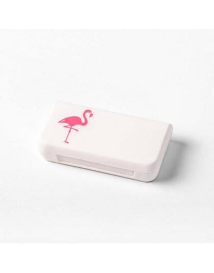 Kit de pastillas médicas Tablet Cactus flamenco hoja pastillero dispensador pequeño kit organizador caso con 3 rejillas 1 pieza