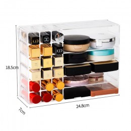 Organizador de maquillaje de plástico PS caja de almacenamiento de crema CC soporte de maquillaje cosmético de claridad gabinete