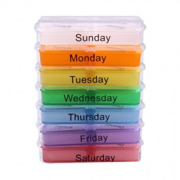 Gran oferta medicina almacenamiento semanal píldora 7 días Tablet caja clasificadora contenedor caja organizador