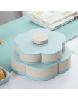 Caja de aperitivos giratoria en forma de pétalo de MICCK bandeja de dulces caja de almacenamiento de alimentos platos de dulces 