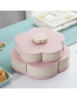 Caja de aperitivos giratoria en forma de pétalo de MICCK bandeja de dulces caja de almacenamiento de alimentos platos de dulces 