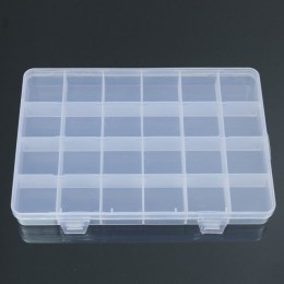 Caja de plástico de 24 compartimentos almacenaje de cuentas y joyas contenedor organizador artesanal
