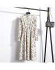Nuevo 2019 alta cintura elástica Corduroy Vintage vestido de línea a mujeres de manga larga flor Plaid estampado vestidos delgad
