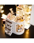 Organizador de cosméticos transparente caja de almacenamiento de maquillaje creativo organizador de escritorio portátil cajones 