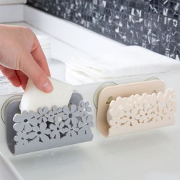 Ventosa jabón drenaje estante de cocina, baño paños esponja trapo de almacenamiento de titular fregadero almohadillas de fregado