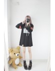 2019 Corea mujeres Lolita Long Hoodies japonés Harajuku moda ECG gráfico femenino blanco sudadera con corazón Kawaii gótico Tops