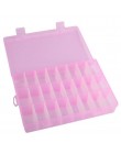 Ajustable 24 rejillas de plástico transparente caja soporte recipiente pastillas joyería pendiente uñas consejos en escritorio p