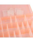 Ajustable 24 rejillas de plástico transparente caja soporte recipiente pastillas joyería pendiente uñas consejos en escritorio p