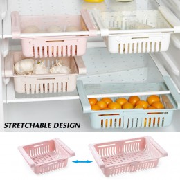 Organizador para refrigerador ajustable elástico cesta de cajones extraíbles para refrigerador