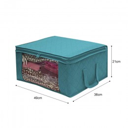Caja de almacenamiento de ropa bolsa de almacenamiento plegable con cierre y ventana transparente tela no tejida cesta organizad