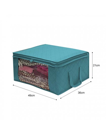 Caja de almacenamiento de ropa bolsa de almacenamiento plegable con cierre y ventana transparente tela no tejida cesta organizad