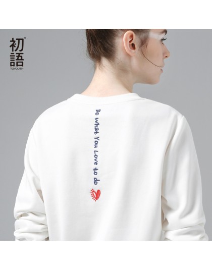 Toyouth blanco sudaderas con capucha mujeres 2019 letra bordado manga larga chándal femenino Casual jersey básico Tops
