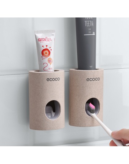 Dispensador automático de pasta de dientes a prueba de polvo cepillo de dientes titular de montaje en pared soporte de baño acce