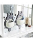 1 Uds. Soporte de montaje en pared de cepillo de dientes bonito Totoro Sucker succión organizador de baño herramientas familiare