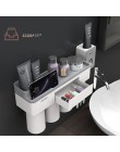 BAISPO de adsorción magnética soporte de cepillo de dientes taza invertida montaje en pared baño limpiador estante de almacenami
