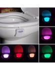 Luz nocturna de baño inteligente LED movimiento del cuerpo activado On/Off lámpara del Sensor del asiento 8 colores lámpara del 