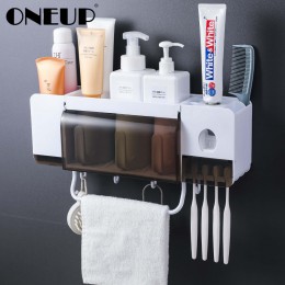 ONEUP soporte de cepillo de dientes dispensador exprimidor de pasta de dientes juegos de accesorios de baño 5 uds caja de almace