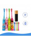 Los niños de dibujos animados ultrasónica impermeable cepillo de dientes eléctrico casa suave pelo de doble cara limpia cepillo 