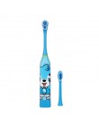 Los niños de dibujos animados ultrasónica impermeable cepillo de dientes eléctrico casa suave pelo de doble cara limpia cepillo 
