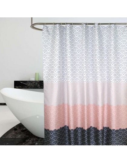 Cortina de ducha nórdica Color geométrico bloque cortinas de baño para bañera cubierta de baño Extra grande anchos 12 Uds gancho