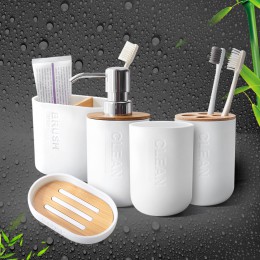 Jabonera de bambú dispensador de jabón cepillo de dientes soporte de jabón accesorios de baño
