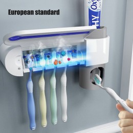 ONEUP antibacterias soporte de cepillo de dientes UV dispensador automático de pasta de dientes esterilizar limpiador para el ho