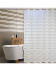Cortinas de ducha de plástico Pantalla de baño rayada blanca PEVA para baño de Hotel en casa cortina impermeable a prueba de moh