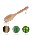 Cepillo corporal para baño cerdas de jabalí masajeador corporal exfoliante con mango largo de madera para cepillar en seco y duc