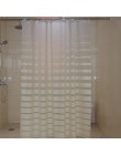 Cortinas de ducha de plástico Pantalla de baño rayada blanca PEVA para baño de Hotel en casa cortina impermeable a prueba de moh