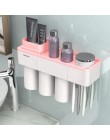 UNITOR de plástico montado en la Pared Soporte de cepillo de dientes dispensador automático de pasta de dientes artículos de toc