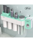 UNITOR de plástico montado en la Pared Soporte de cepillo de dientes dispensador automático de pasta de dientes artículos de toc