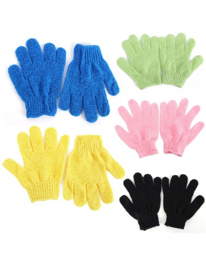 1 par de guantes para baño y ducha exfoliante lavado piel Spa masaje exfoliante cuerpo guante depurador 9 colores (Color aleator