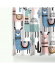 Encantador patrón de dibujos de alpacas de poliéster cortinas de ducha impermeables con alfombra de suelo rectangular antidesliz