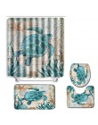 Patrón impreso de tortuga Cortina de ducha alfombra de Pedestal tapa de inodoro alfombrilla de baño juego de cortinas de baño co