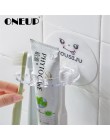 Juego de baño ONEUP soporte de cepillo de dientes sin perforaciones estante Dental montado en la pared fuerte etiquetas adhesiva
