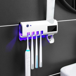 Energía Solar UV cepillo de dientes desinfectante agente de limpieza almacenamiento baño No es necesario cargar dispensador de p