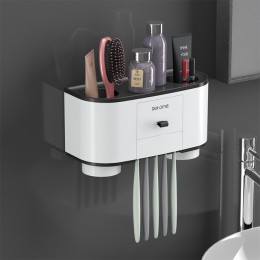 Soporte de cepillo de dientes BAISPO dispensador automático de pasta de dientes exprimidor para el baño estante de almacenamient